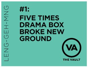 The words '#1: Five Times Drama Box Broke New Ground' in black on a turquoise background.