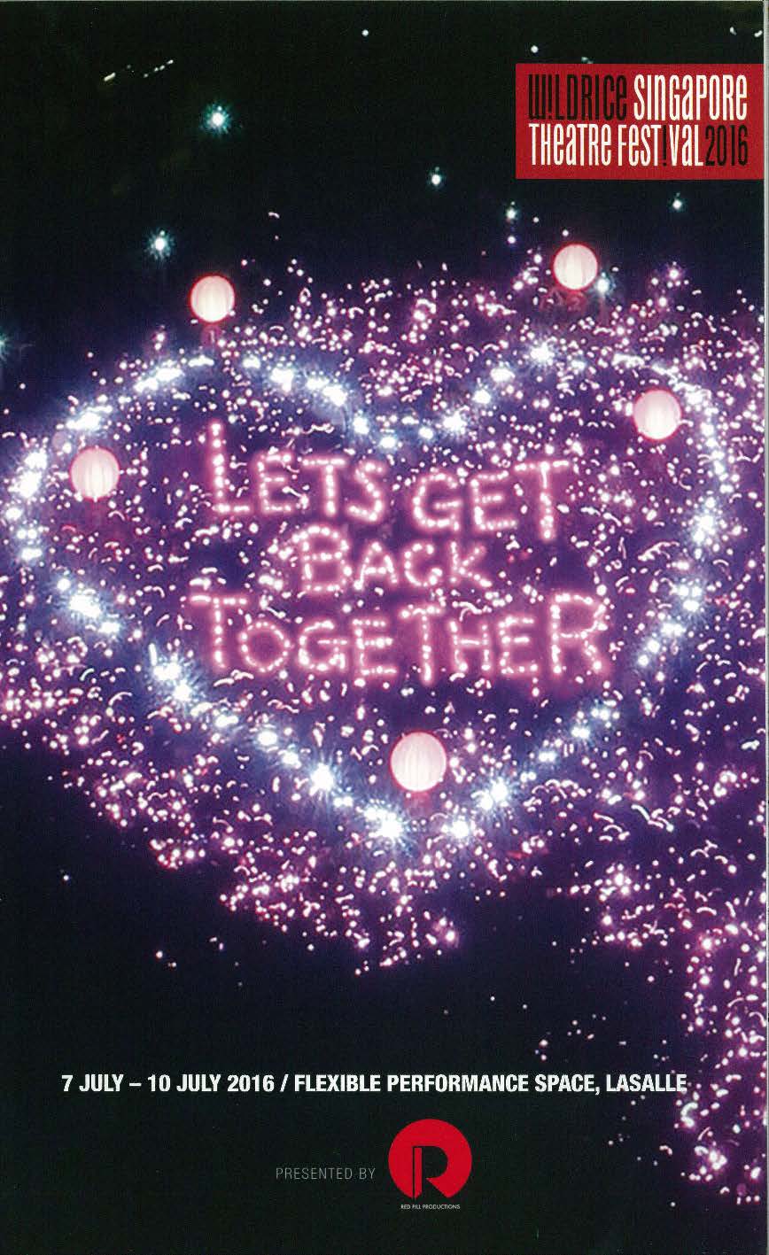 The programme shows a sea of lighted pink dots against a black background. The title appears in the middle, being made up of darker pink dots, and is enclosed within a heart shape made up of white lights.