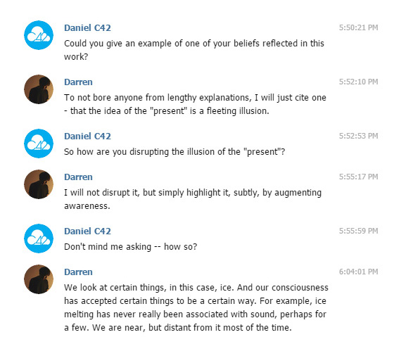 This shows a series of messages exchanged between Centre 42 and Darren Ng on Telegram