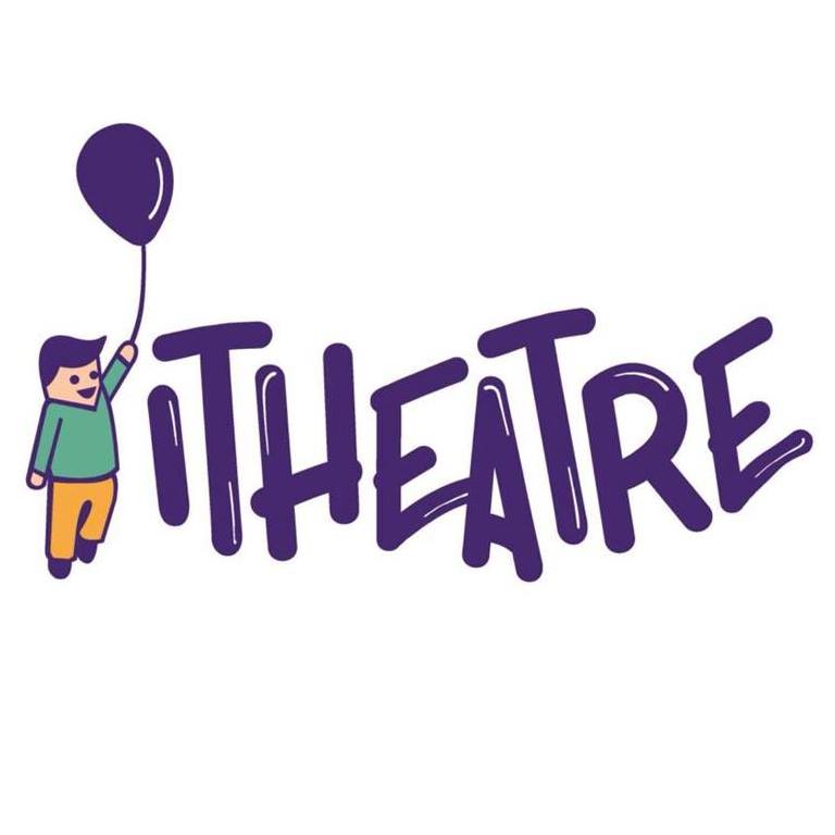 The logo consists of a bubbly purple font with the name of the company reflected. There's a cartoon human figure in a green top and dark yellow pants holding a balloon in the same shape of purple at the start. 