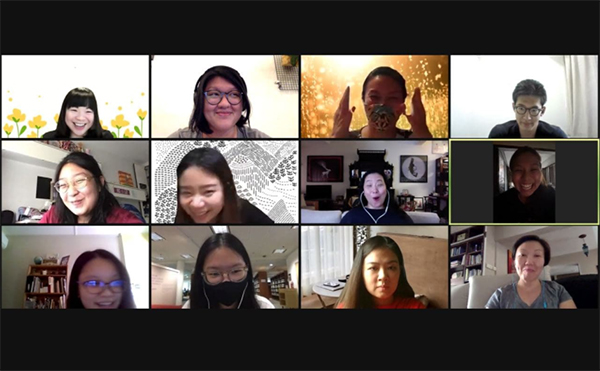 A Zoom session featuring 12 participants.