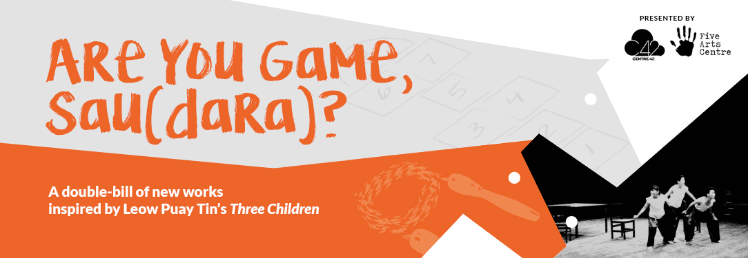 Banner for "Are You Game, Sau(dara)?" with the title in orange, against a mix of white, grey, orange and black background.