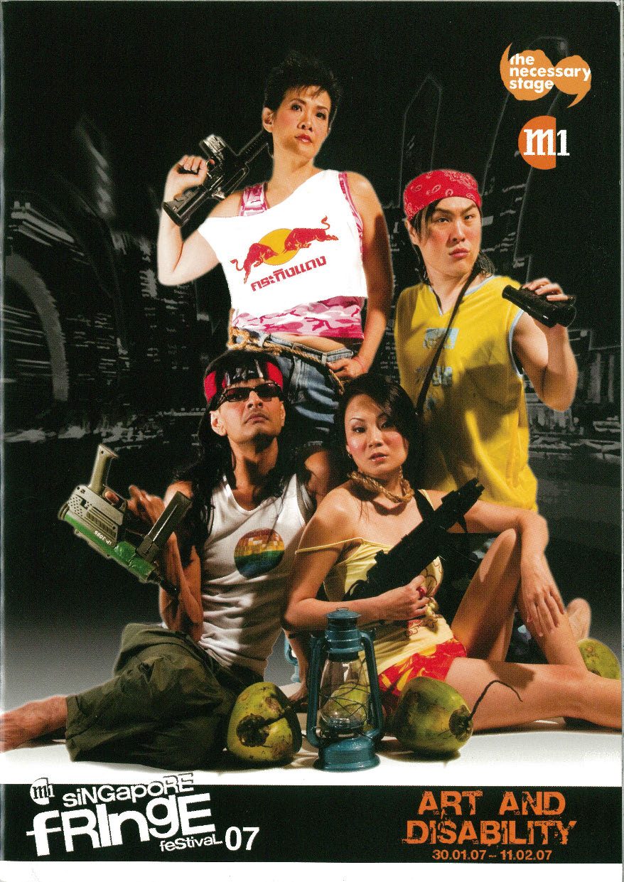 The programme cover features 4 individuals in summer outfits posed candidly yet fiercely with guns and rifles in their hands.