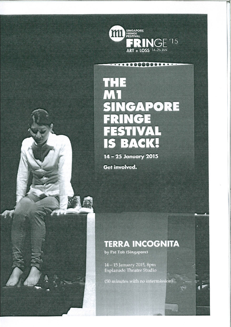 The programme features a black and white image of a female-presenting person sitting on a stage, looking down.