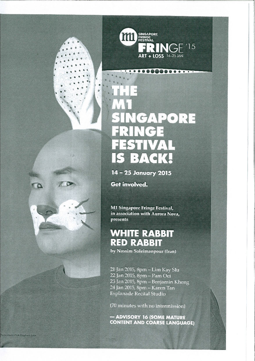 The programme features a male-presenting person wearing rabbit makeup and rabbit ears, staring aside at the camera.