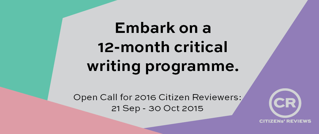 The banner features colourful geometric sections. In the middle is a call for embarking on the 12-month Citizen Reviewer programme.