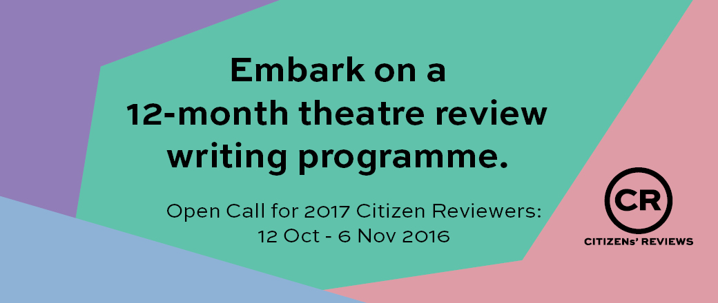 The banner features colourful geometric sections. In the middle is a call for embarking on the 12-month Citizen Reviewer programme.