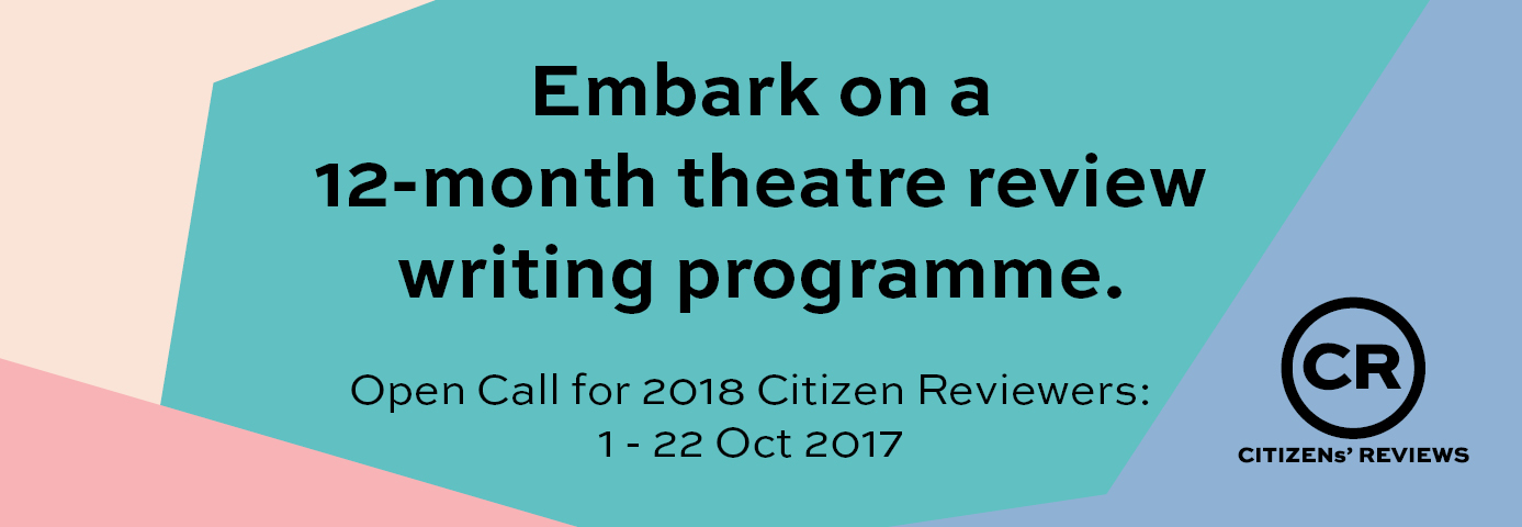 The banner features colourful geometric sections. In the middle is a call for embarking on the 12-month Citizen Reviewer programme.