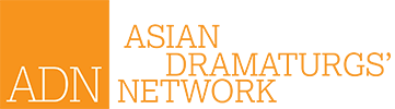 Logo for Asian Dramaturgs' Network. The acronym "ADN" is printed in white over an orange square, with the full name of "Asian Dramaturgs' Network" written next to it in orange.