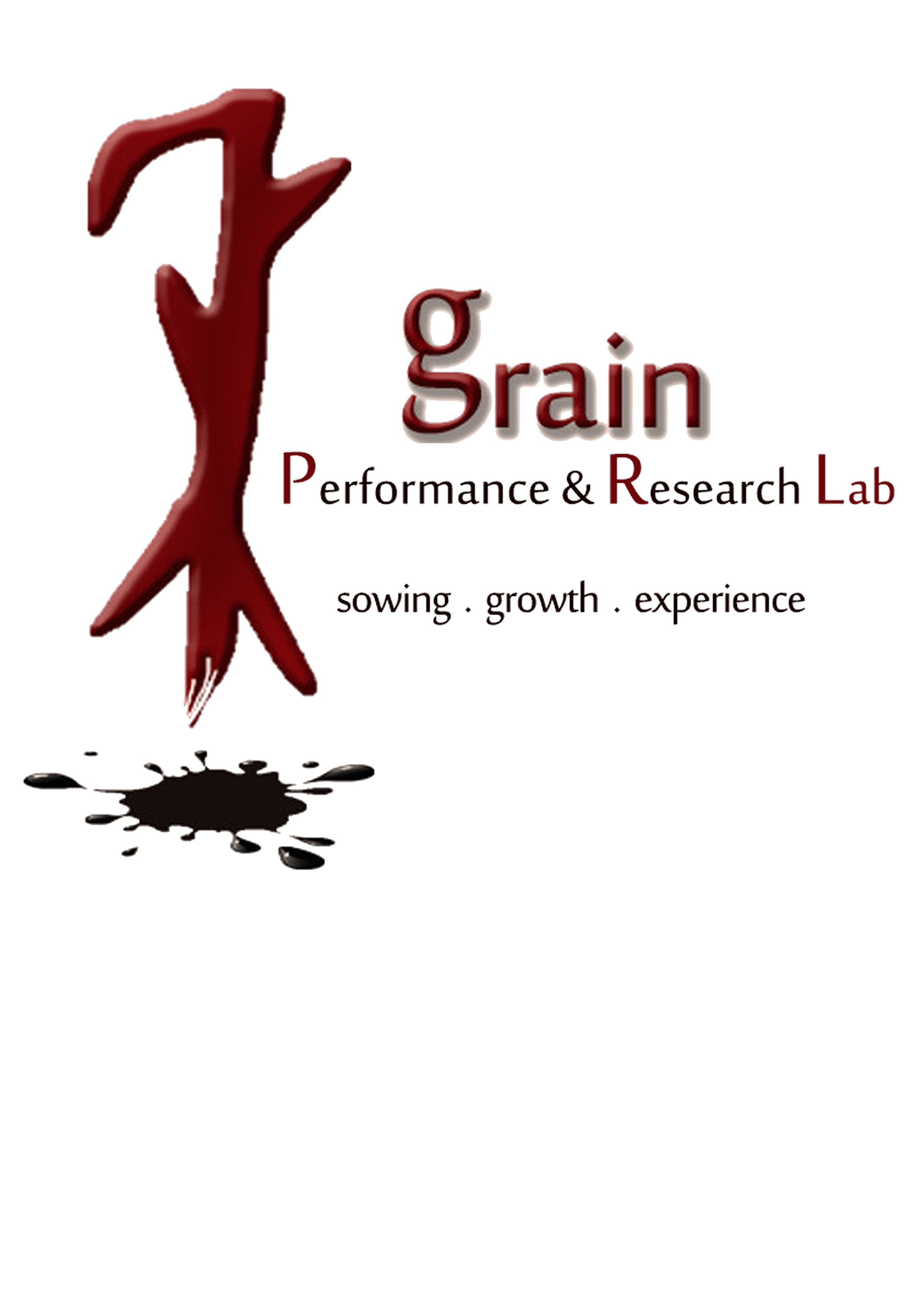 The Grain Performance & Research Lab logo in red.