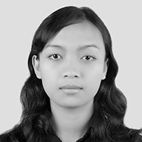 Black and white headshot of Linda Mayasari.