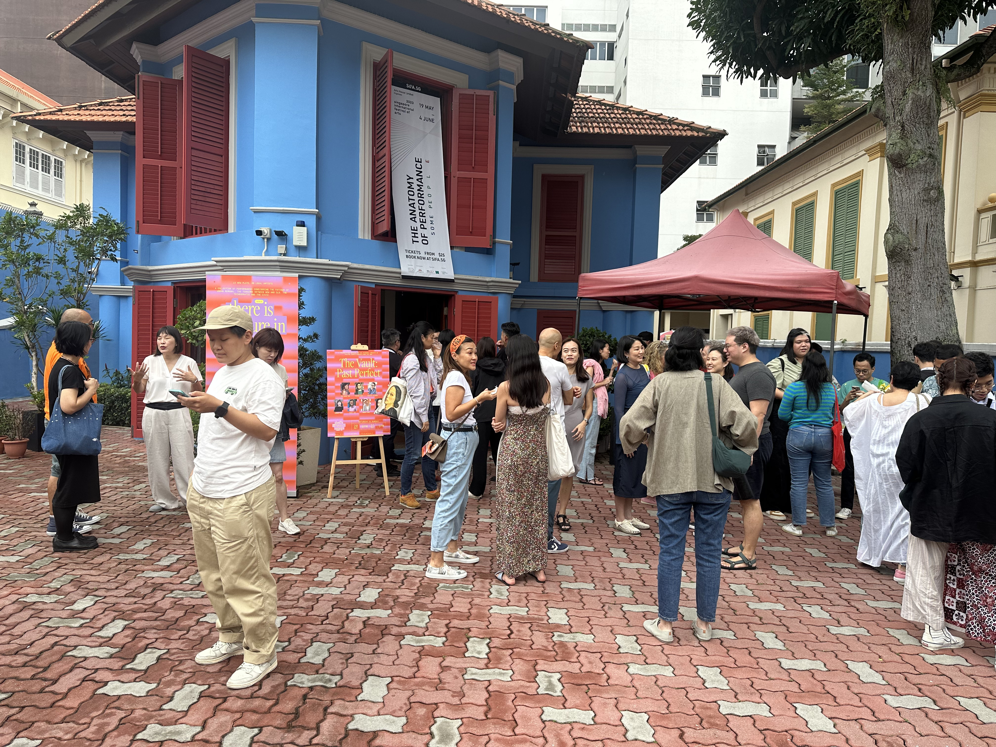 A photograph of the post-show reception for "The Vault: Past Perfect".