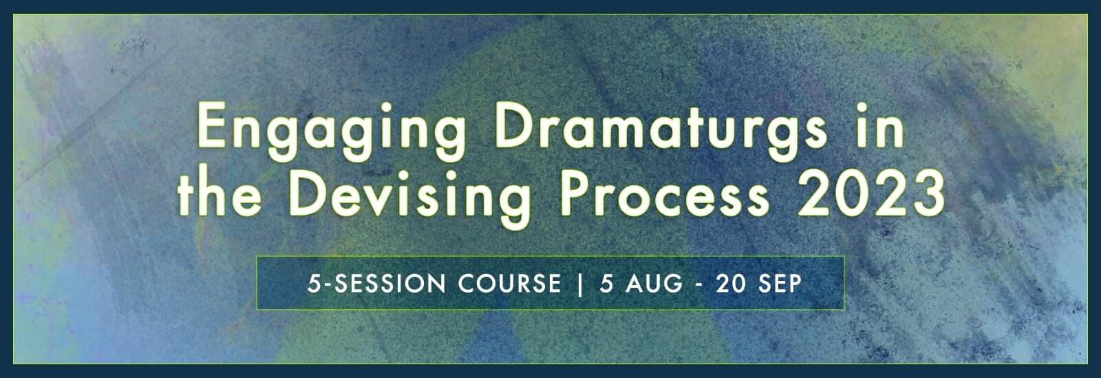 A publicity image with a blue and green hued background, the title of the course and details.