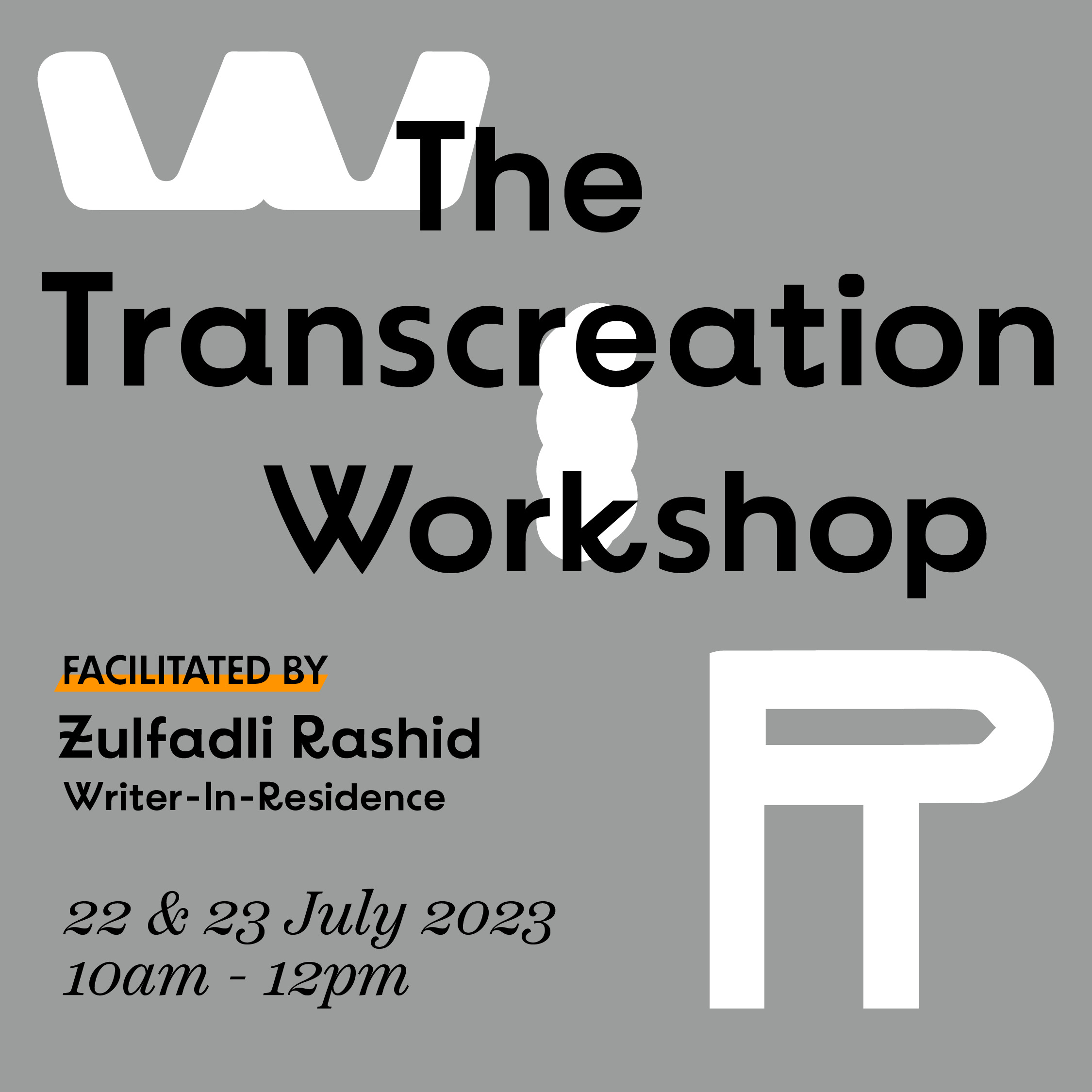 A publicity image with a grey background colour with the title and details of the workshop reflected.