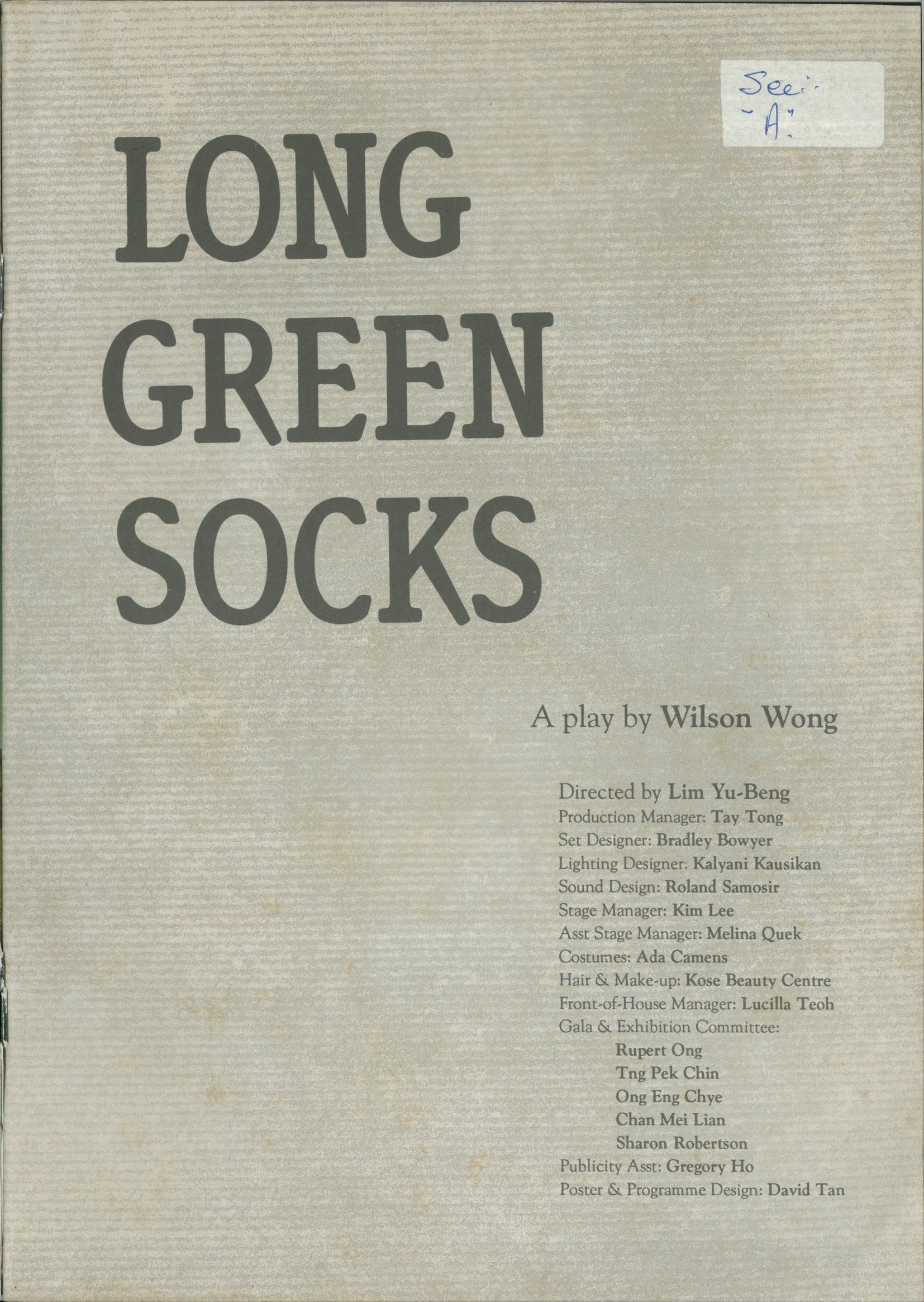 The programme features the words 'Long Green Socks' in black font.