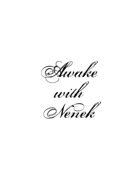 The programme features the title "Awake with Nenek" in black cursive font, against a plain white background